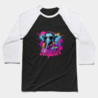 Hipster Elephant Baseball T-Shirt